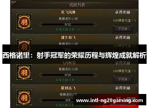 西格诺里:射手冠军的荣耀历程与辉煌成就解析 西格诺里:射手冠军的荣耀历程与辉煌成就解析